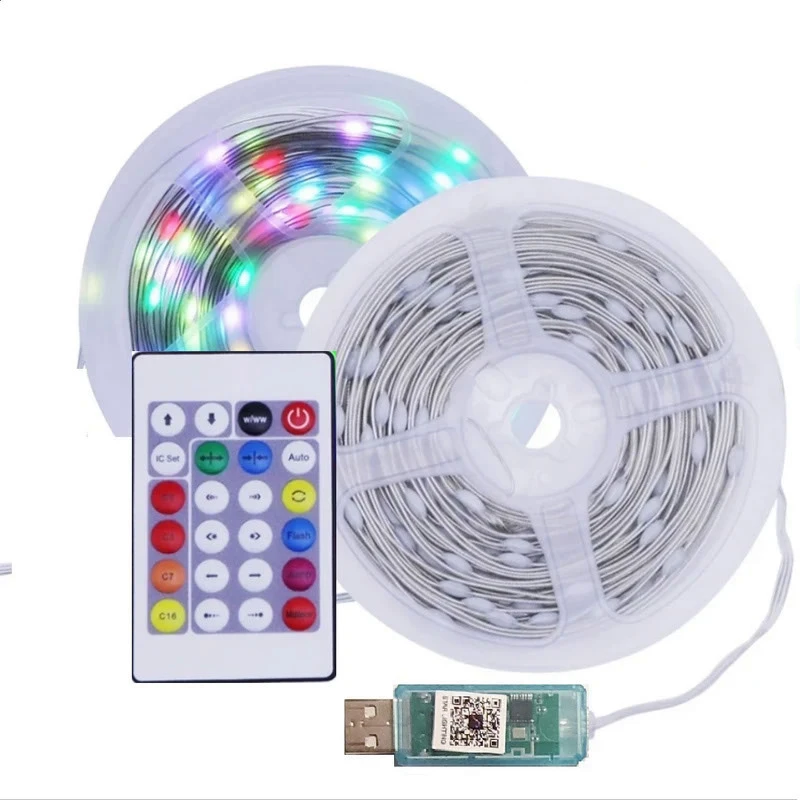 ریسه ال ای دی مدل فول کالر هوشمند بلوتوثی RGB usb 5v طول 10 متر